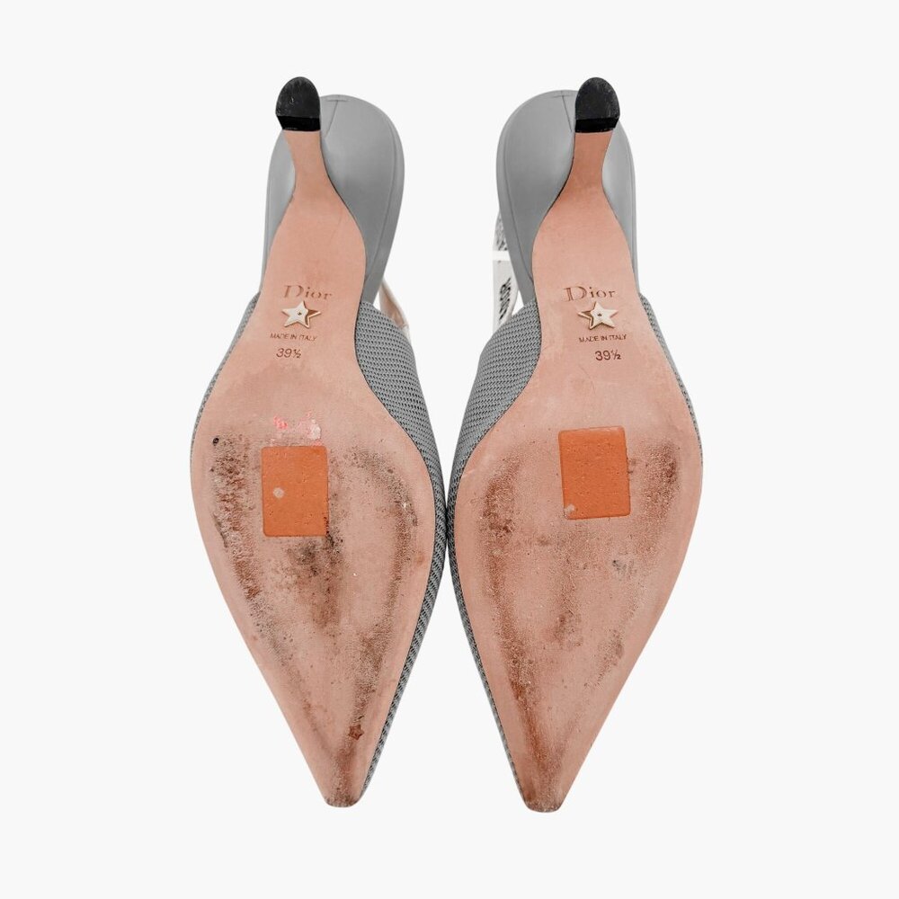 Christian Dior J’Adior Gray Slingback Pumps Size 39.5 US 9.5 Technical Mesh Heel - Picture 11 of 14